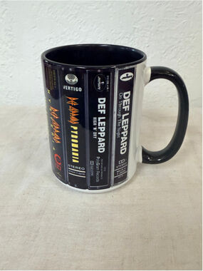 Def Leppard Cassette Tape Album Mug Hysteria Pyromania Rock Band Coffee Cup